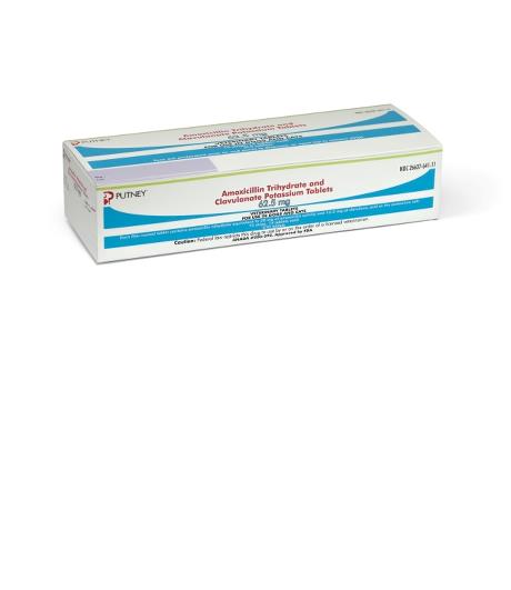 Amoxicillin Trihydrate and Clavulanate Potassium Tablets 62.5 mg